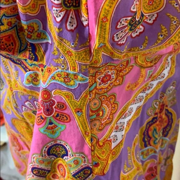 Lauren Ralph Lauren paisley ruffle collard top - Picture 7 of 10